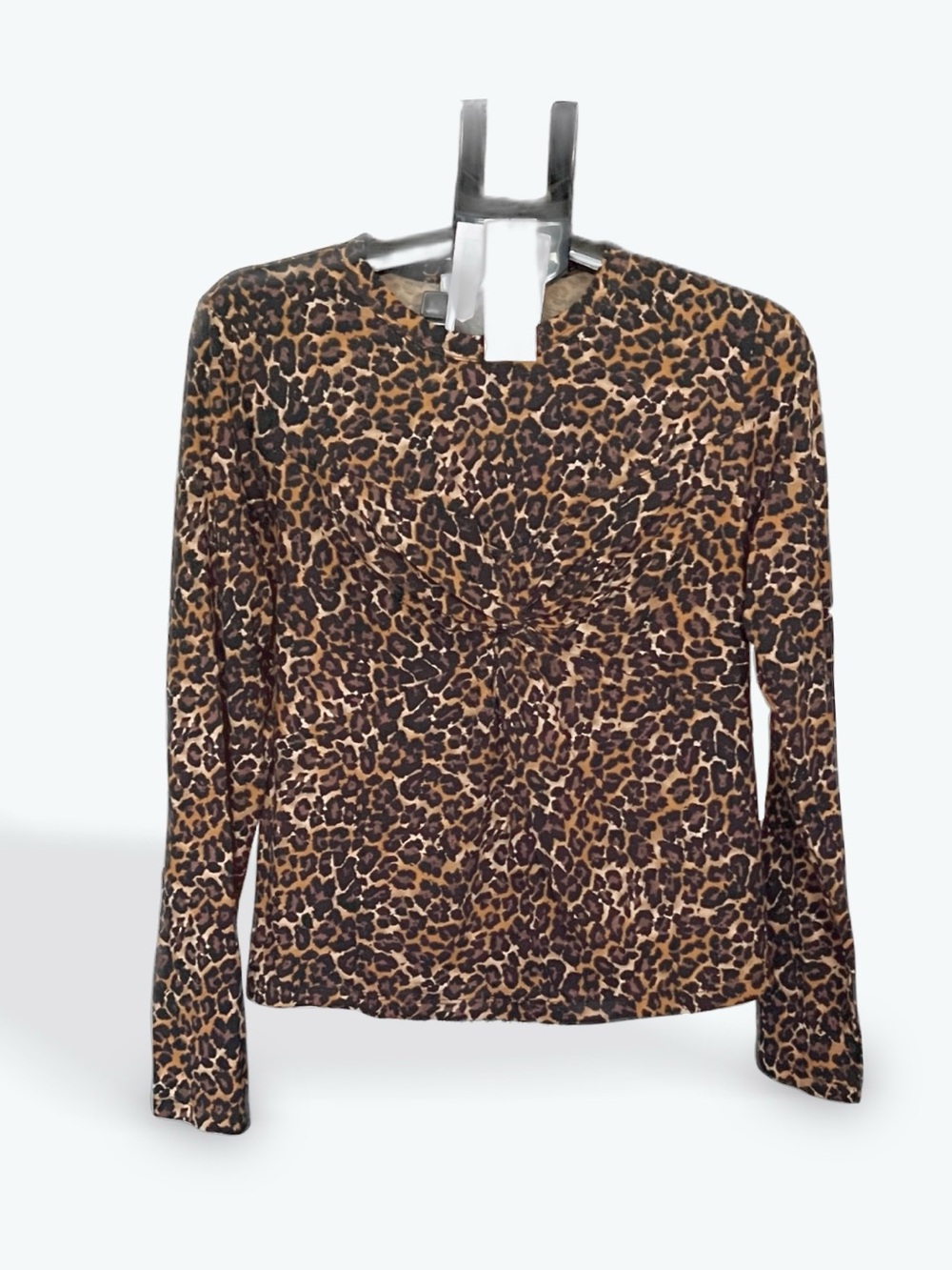 Women's Long Sleeve Leopard Print Tee - Retail $140